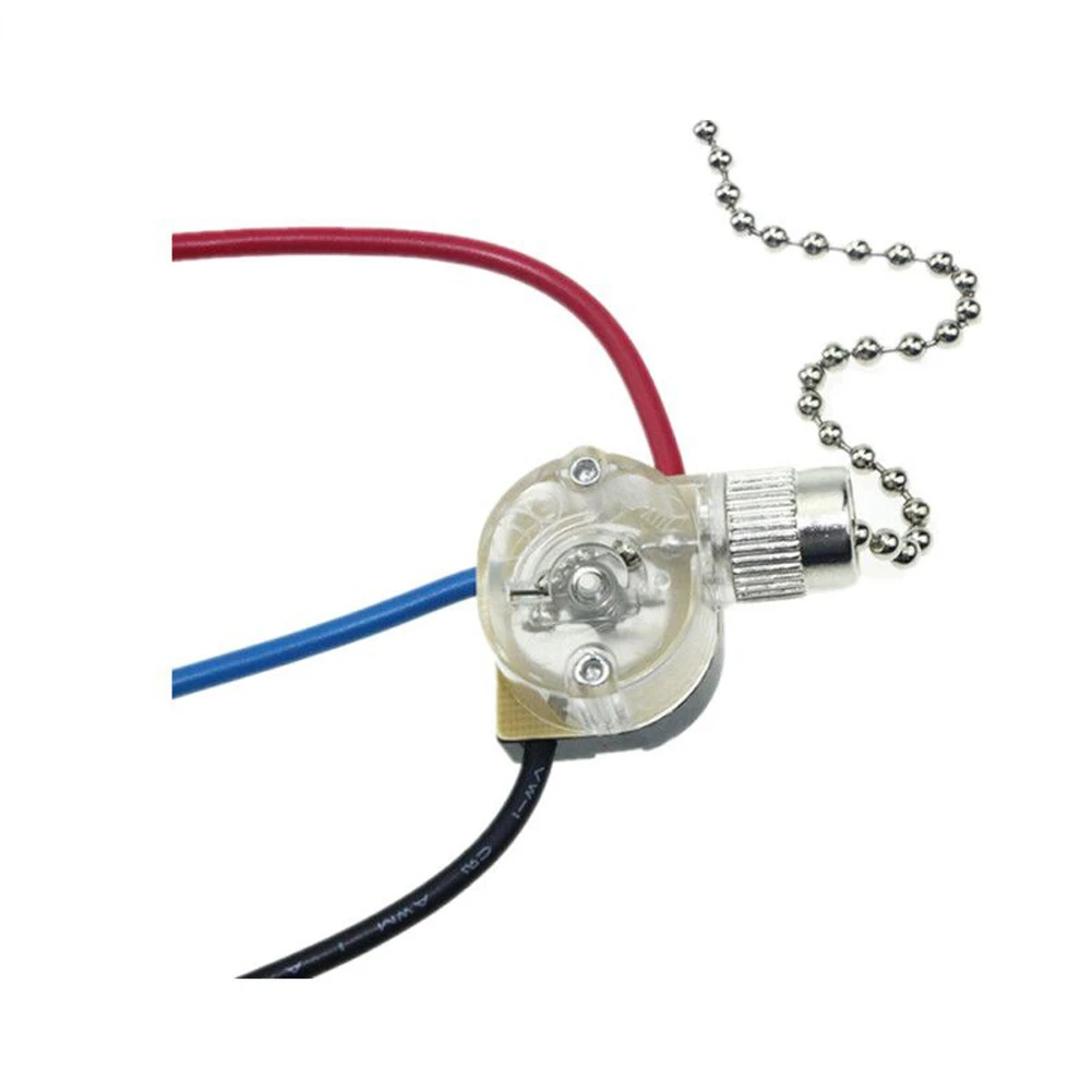 Fan 3-Wire Beads Chain Fan Ceiling Switch for Wall Light Pull Cord String Set for Universal Ceiling Fan Wall Light