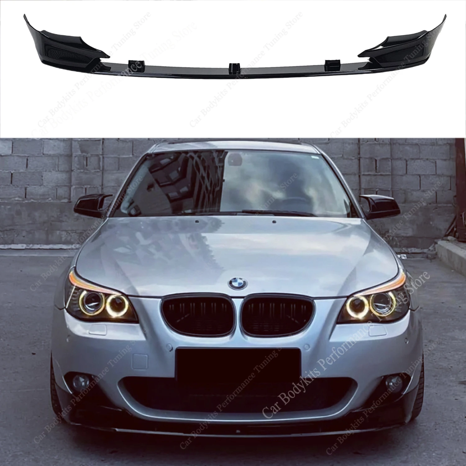 

MP Style 4Pcs ABS Front Bumper Lip Spoiler Splitter Canards For BMW E60 E61 5 Series M Sport 2004-2009 Bodykits Tuning