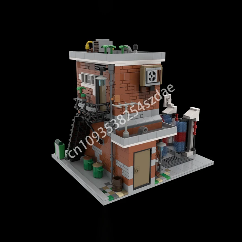NEW 1109PCS Street View  Speed Champion Car Wash Modular Model Architecture Building Block Diy Education Assembly Kids Toy Gifts