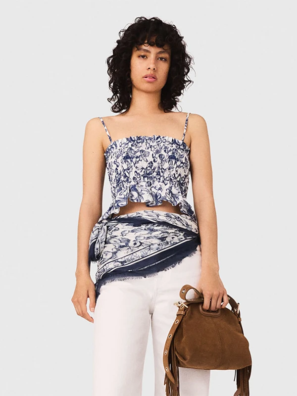 

MaSande: Новинка ранней осени – женский топ из хлопка с принтом, на бретельках, для повседневной носки, нижнее белье, цельный, китайское производство.