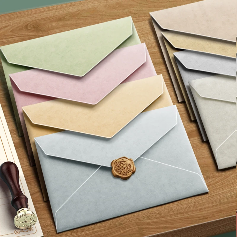 

10pcs/lot Macaron Envelope for Wedding Invitations High-grade 250g Paper Postcards Small Business Supplies Stationery Envelopes