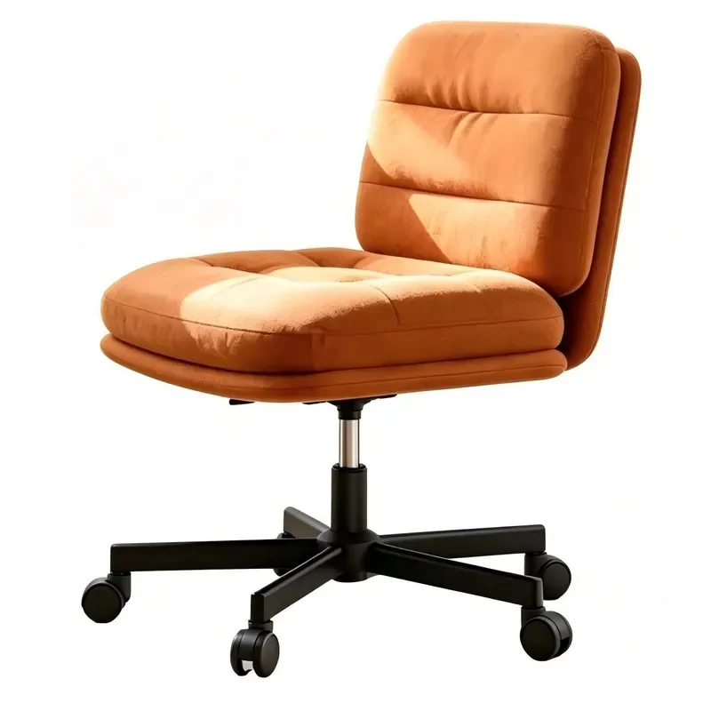 Retro Flannel Swivel Chair Comfortable Home Office Desk Makeup Seat for Study Room Computer Work