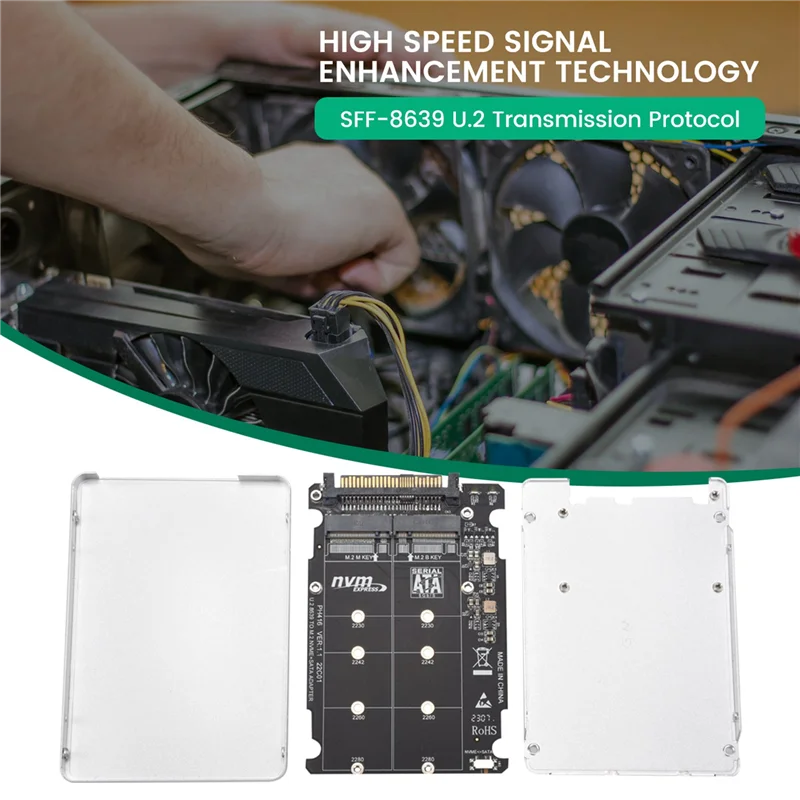 Новый! ! Адаптер M.2 SSD к U.2 2в1 M.2 Nvme и SATA-Bus NGFF SSD к адаптеру PCI-E U.2 SFF-8639 Конвертер Pcie M2