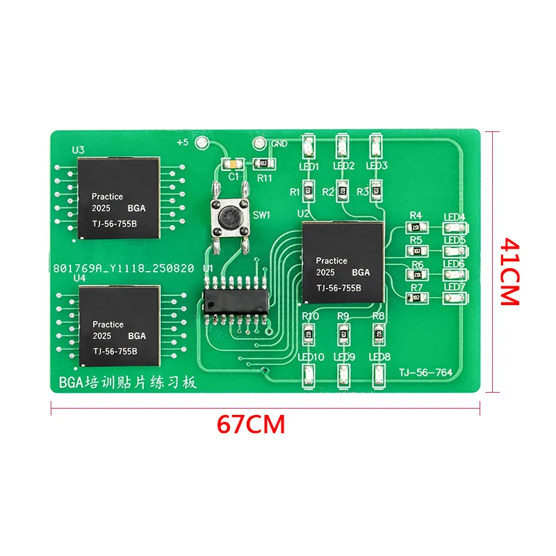 BGA Chip Soldering Practice Board Surface Mount LED Running Light Electronic and Electrical Teaching Training Kit