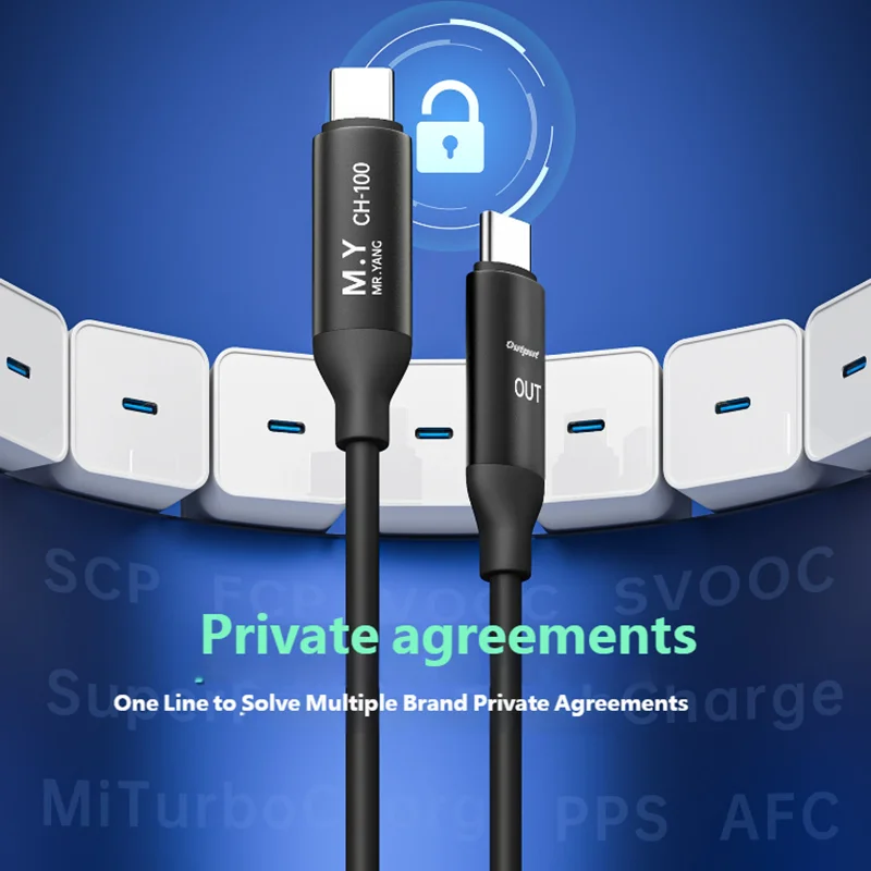 YCS Mr Yang CH-100 Protocol Conversion Cable 100W Supports Multiple Brand Fast Charging Smart Devices Charger Data Cord