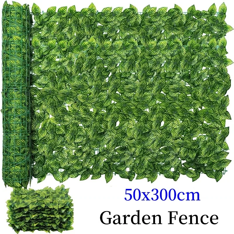 

Artificial Leaf Fence Panels Faux Hedge Privacy Fence Screen Greenery for Outdoor Garden Yard Terrace Patio Balcony Decoration