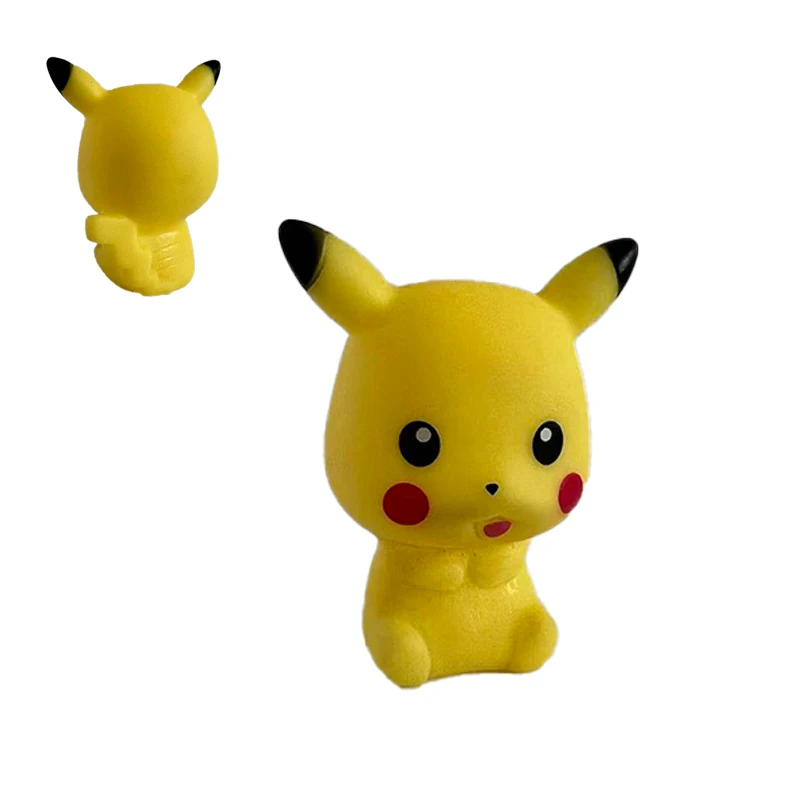 6Pcs Pokemon Bath Toys Pikachu Bulbasaur Charmander Squirtle Eevee Snorlax Squeaky Rubber Doll Baby Shower Play Figure Kids Gift view 2