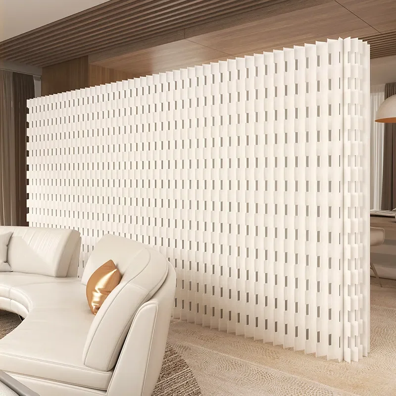 Modern Simple Folding Paper Screen Partition for Living Room Office Beauty Salon Mobile Live Stream Background Wall No