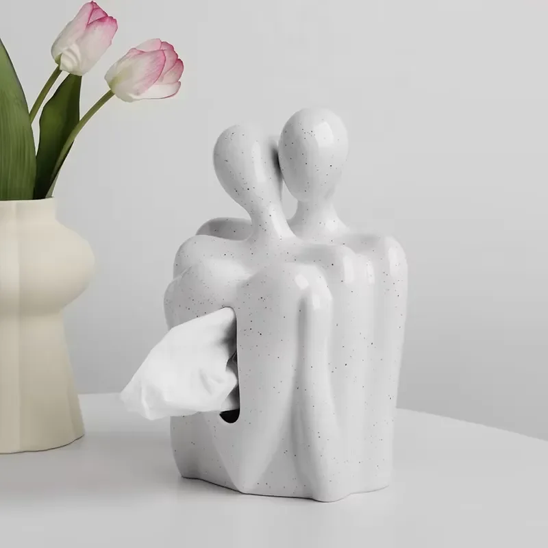 Nordic Quantity White Decorative Ceramic Storage Set Includes Boxes and Tissue Boxes for Home Decor and Cutlery