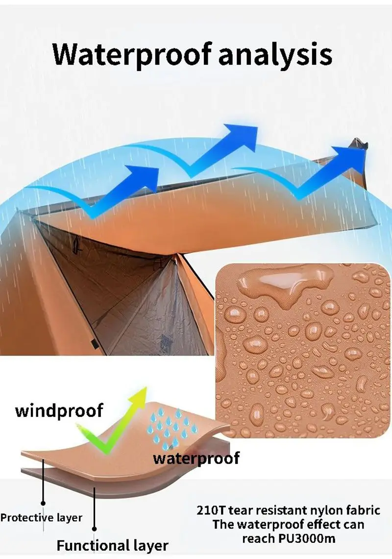 Tente de Camping ultralégère pour 1 à 2 personnes, pour un seul homme, 3 saisons, professionnelle, Double couche, étanche, anti-moustiques