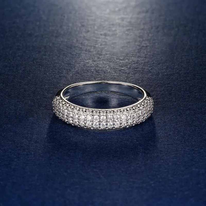 Rrjzz Punk Hip Hop Gold-Plated Silver Gold Color Eternal Rings CZ Lab Diamond Pave Charm Rings for Men Women Party Jewelry Gift