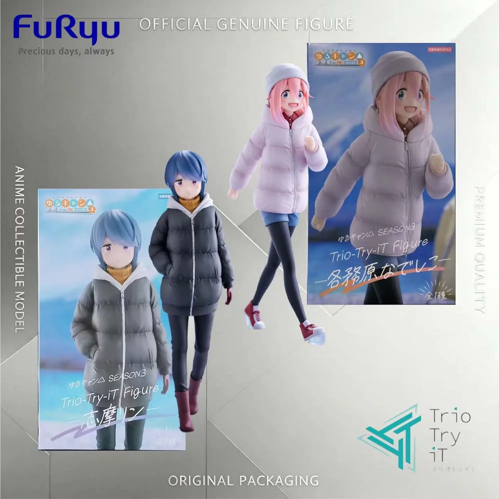 Original Genuine Furyu Trio-Try-It Laid-Back Camp Season 3 Kagamihara Nadeshiko Rin Shima Figure Anime Collectible