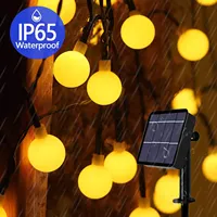 100 LED Frosted Globe Solar String Lights IP65 Outdoor Fairy Light For Halloween Christmas Party Garden Decoration 8 Modes