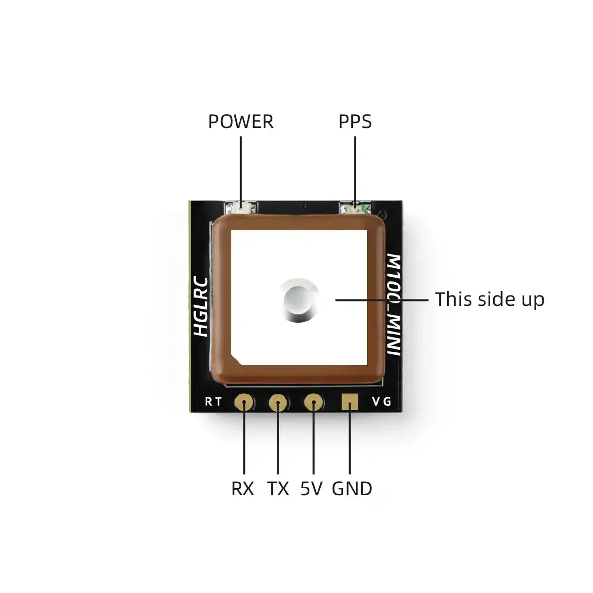 HGLRC M100 Mini GPS Module M10 Chip 10Hz UBLOX 72CH Ceramic Antenna For 2-7 Inch FPV Racing Long Range RC Drone DIY Parts Kit view 4