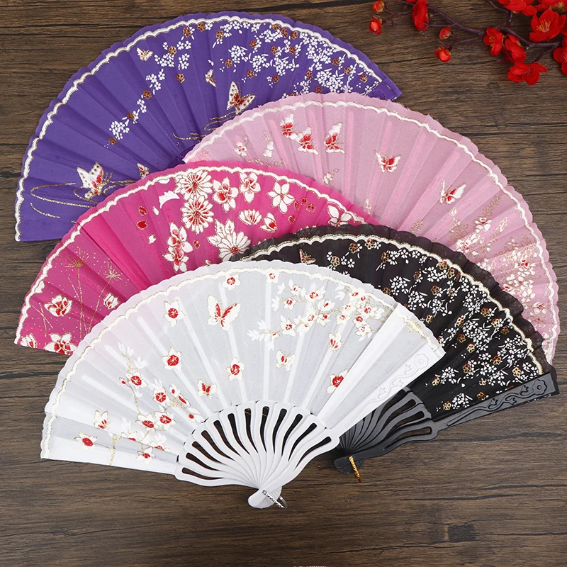 Plum Blossom Folding Fan Classical Dancing Fan Women Cheongsam Fan Portable Hand Held Fan Party Wedding Chinese Fan Gifts Decor