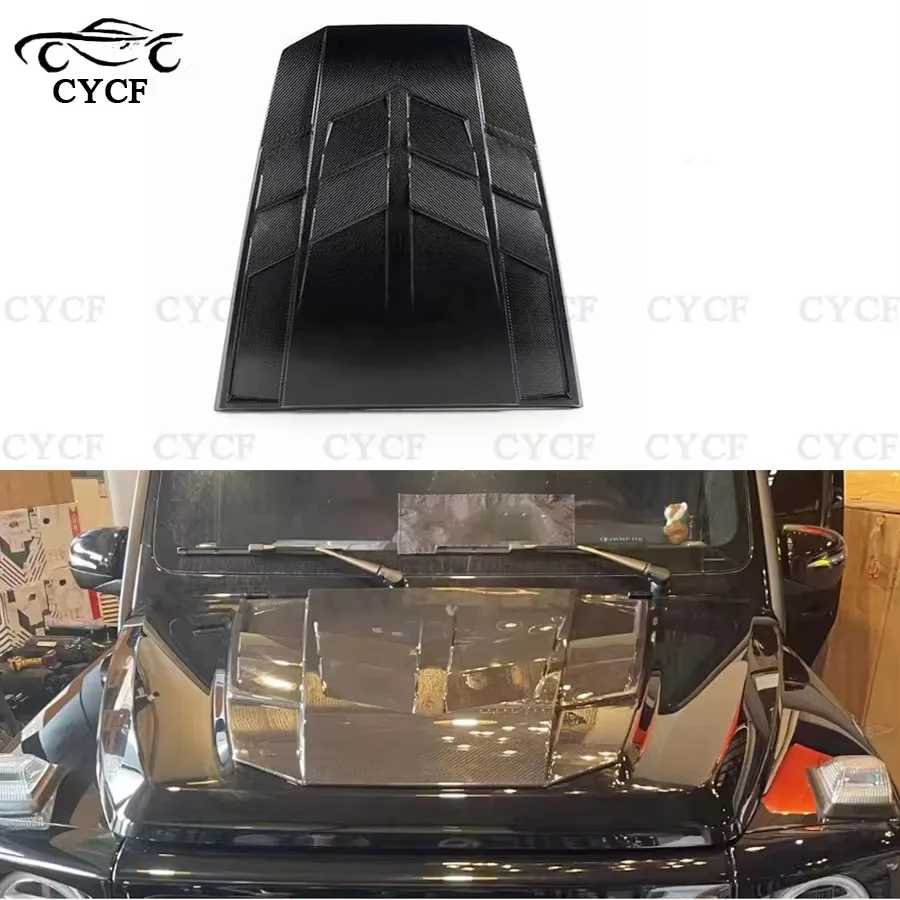 For Mercedes Benz G-Class W464 G500 G550 2019+ Carbon Fiber engine cover Front Hood Ventilation Cover Upgrade body kit