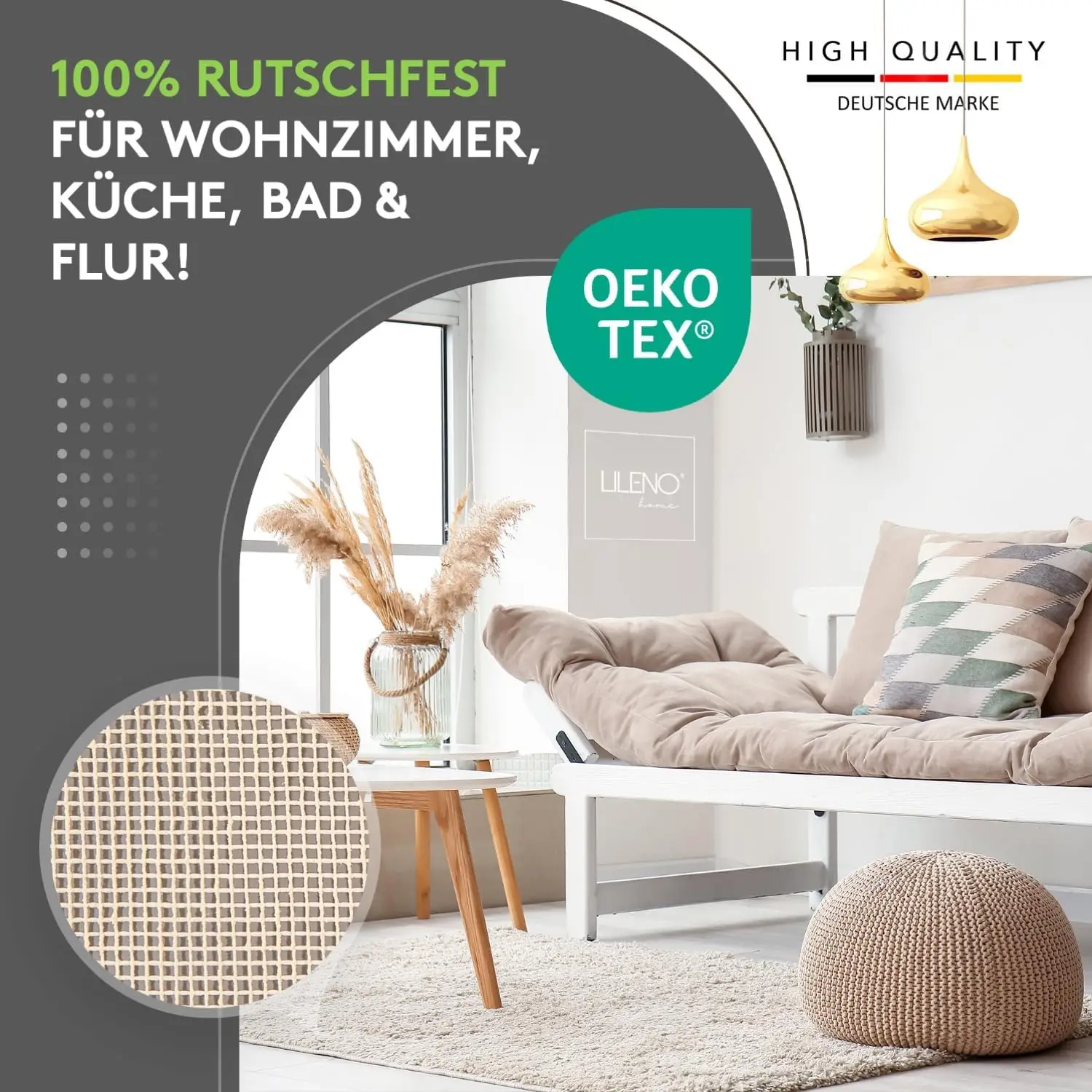 Afbeelding 4: Glasvezel antislipmat Elegant Brons 60x120 cm - Tapijtgaas, ladekussen, kofferbakmat, loopwegbescherming, woonaccessoires, matrasbodem, tapijtstabilisator