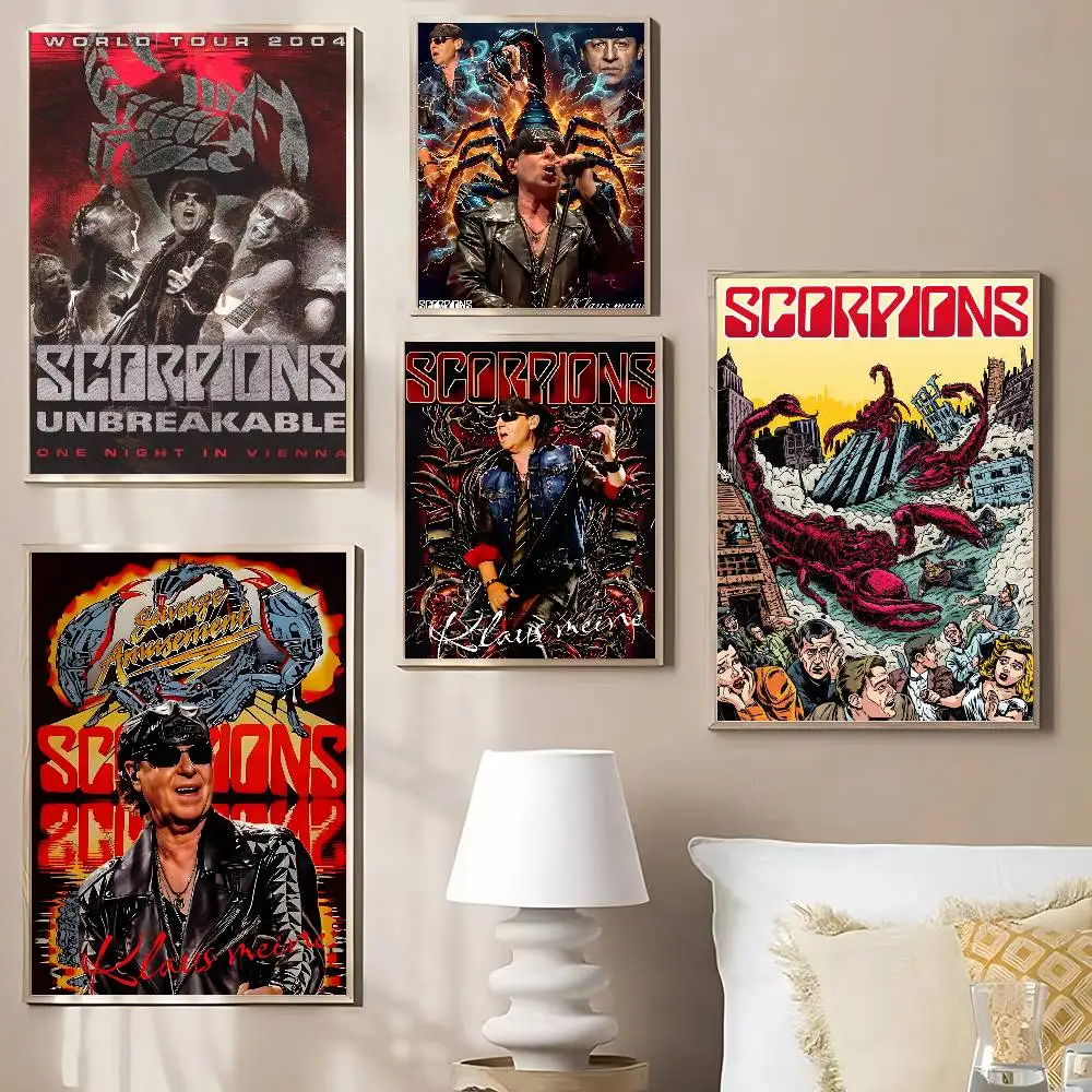 Rock Band S-Scorpions Heavy Metal Style DIY Sticky Poster Fancy Wall Sticker For Living Room Bar Decoration Wall Decor