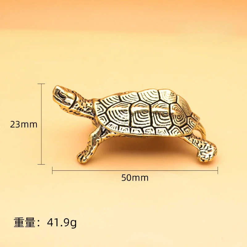 Mini Vintage Brass Dragon Statue Figurines Solid Fengshui Qilin Dragon Tortoise Wealth Prosperity Home Decoration Ornament