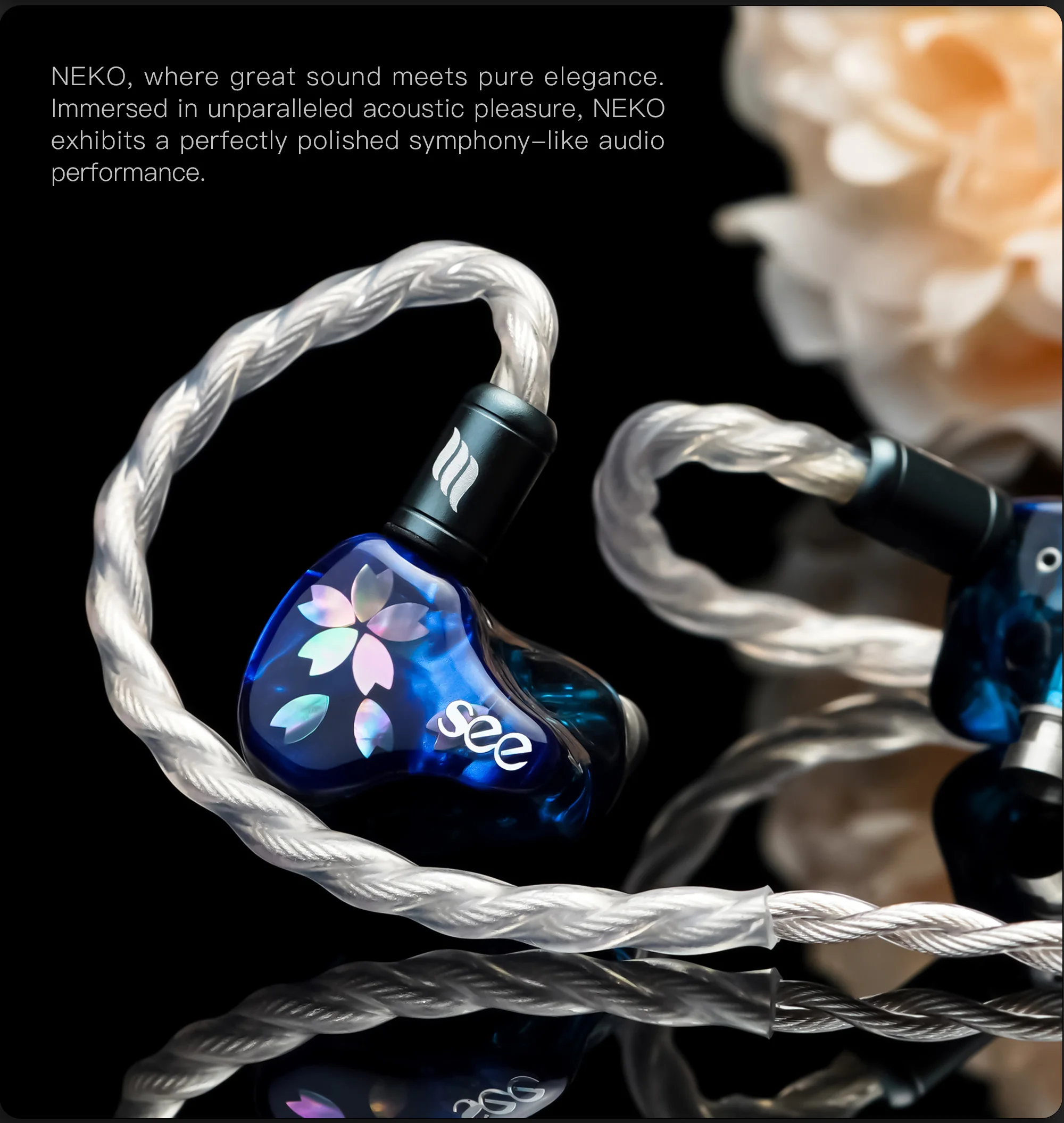 SeeAudio Neko 6BA IEMs com Cabo 3,5mm e 4,4mm