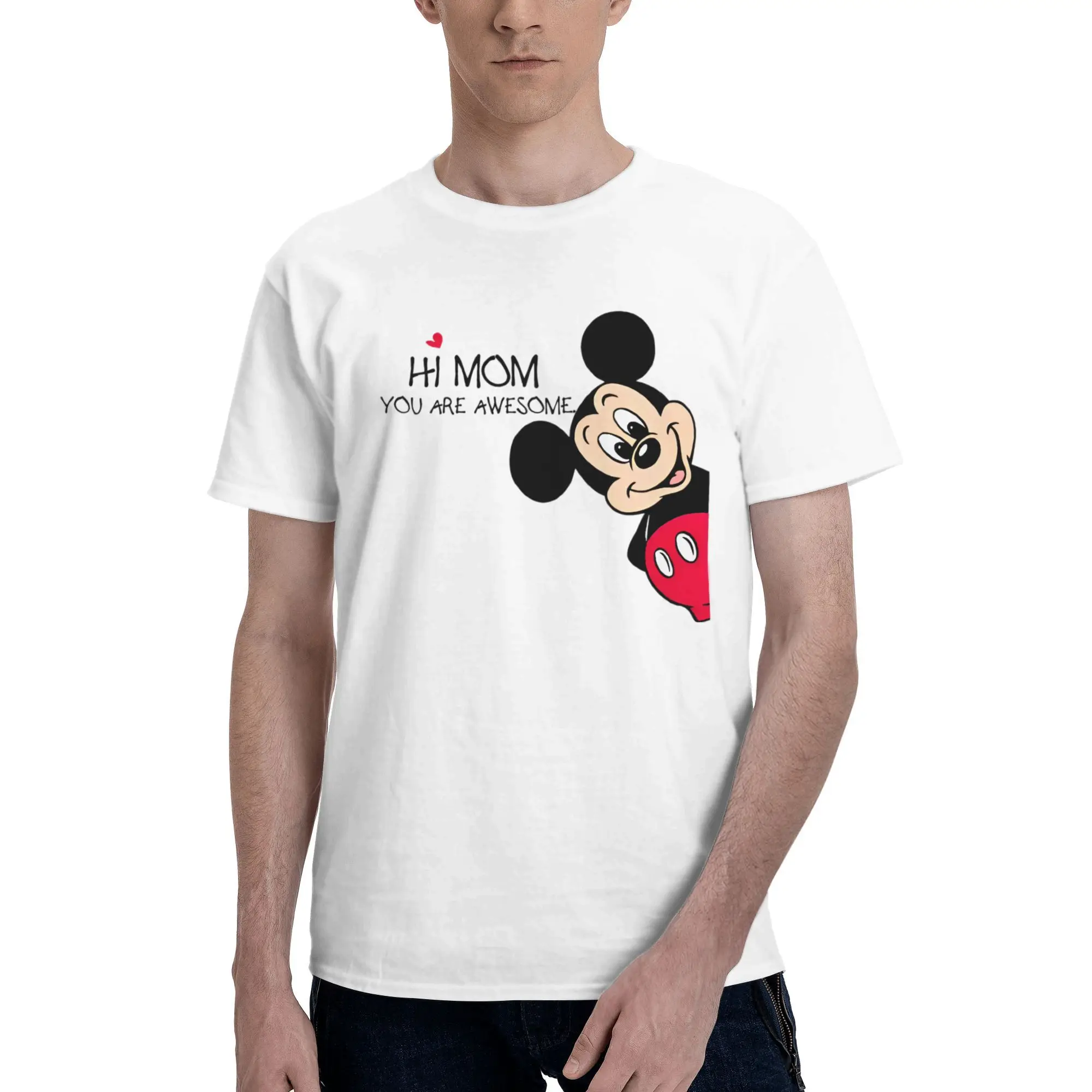 

Hi Mom You're Awesome Minnie Mama Merch Men Women T Shirt Cotton Tee New Arrival T-shirt Clothes
