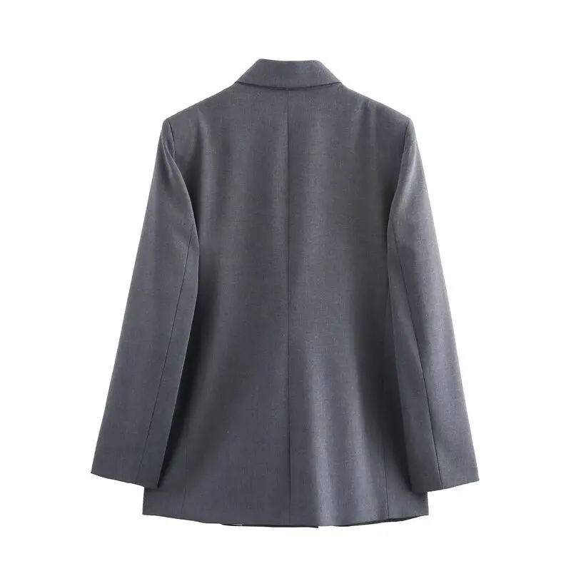 Spring 2025 Women's Faion Suit Jaet with oulder Pads Double Row Buttons mid Waist Long Pants Ele Workwear