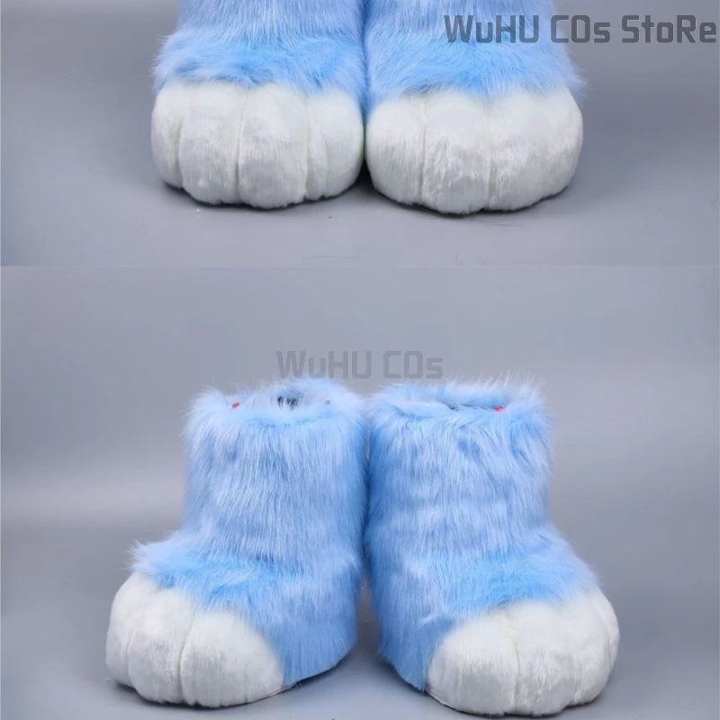 Fursuit cosplay patas sapatos acessórios peludo cosplay coelho gato botas bonito fofo animal mangá festa cos wearable unisex traje