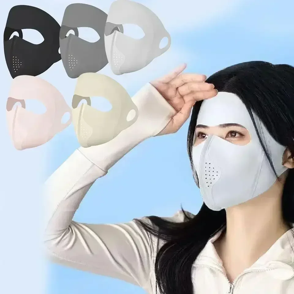 

Full Face Sun Protection Mask - Men & Women's Cooling Ice Silk Riding Mask Veil For Beach, Running