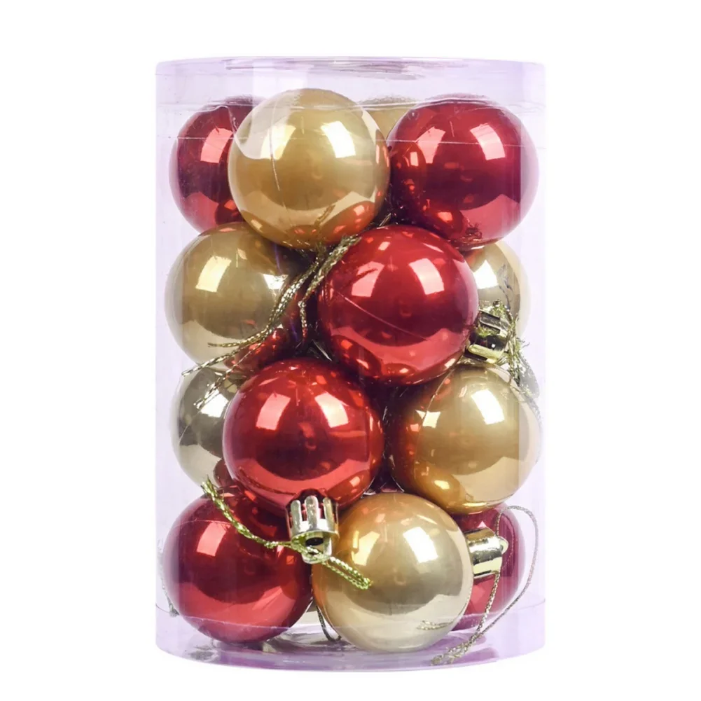 16PCS 8cm Christmas Ball Ornaments 4/6/8cm Shatterproof Christmas Ball Hanging Decorations for Home Decor Xmas Tree Party