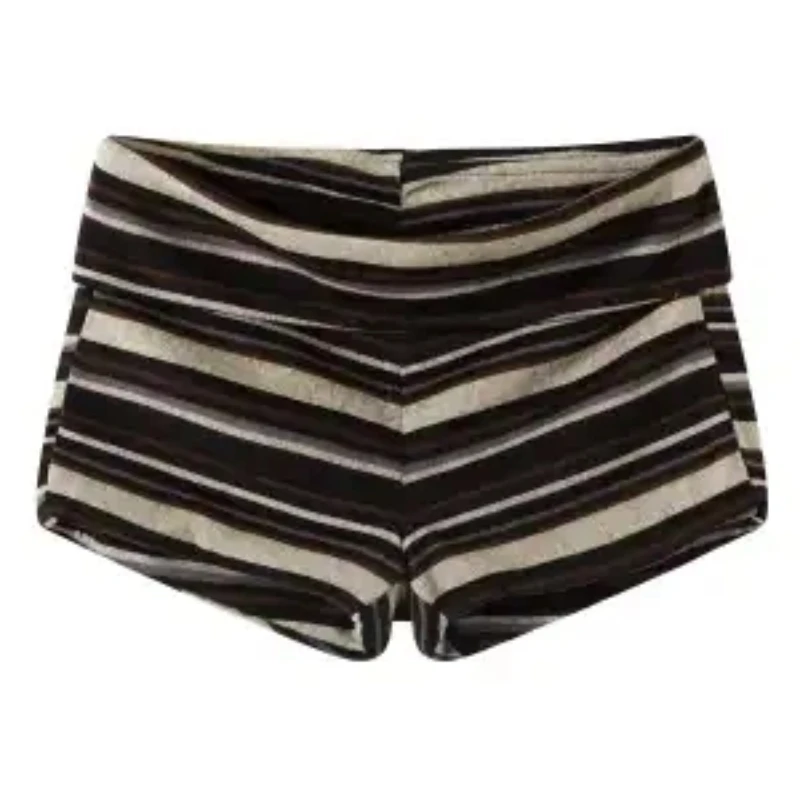 Women's High Waist Striped Stretch Shorts Sexy Bodycon Casual Track Shorts