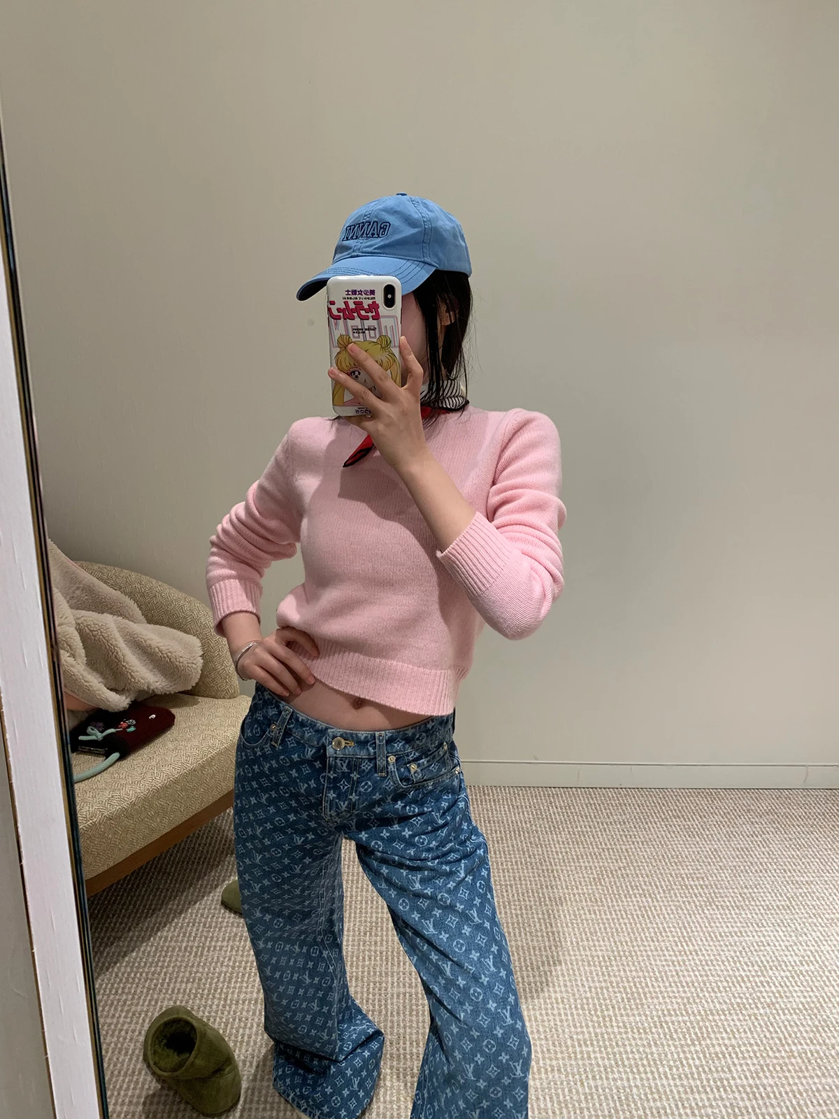 

Свитер Sweet Heart Pink из 95% шерсти, вязаный, повседневный, свободного кроя, с шарфом, для повседневной носки, длинный, с круглым вырезом