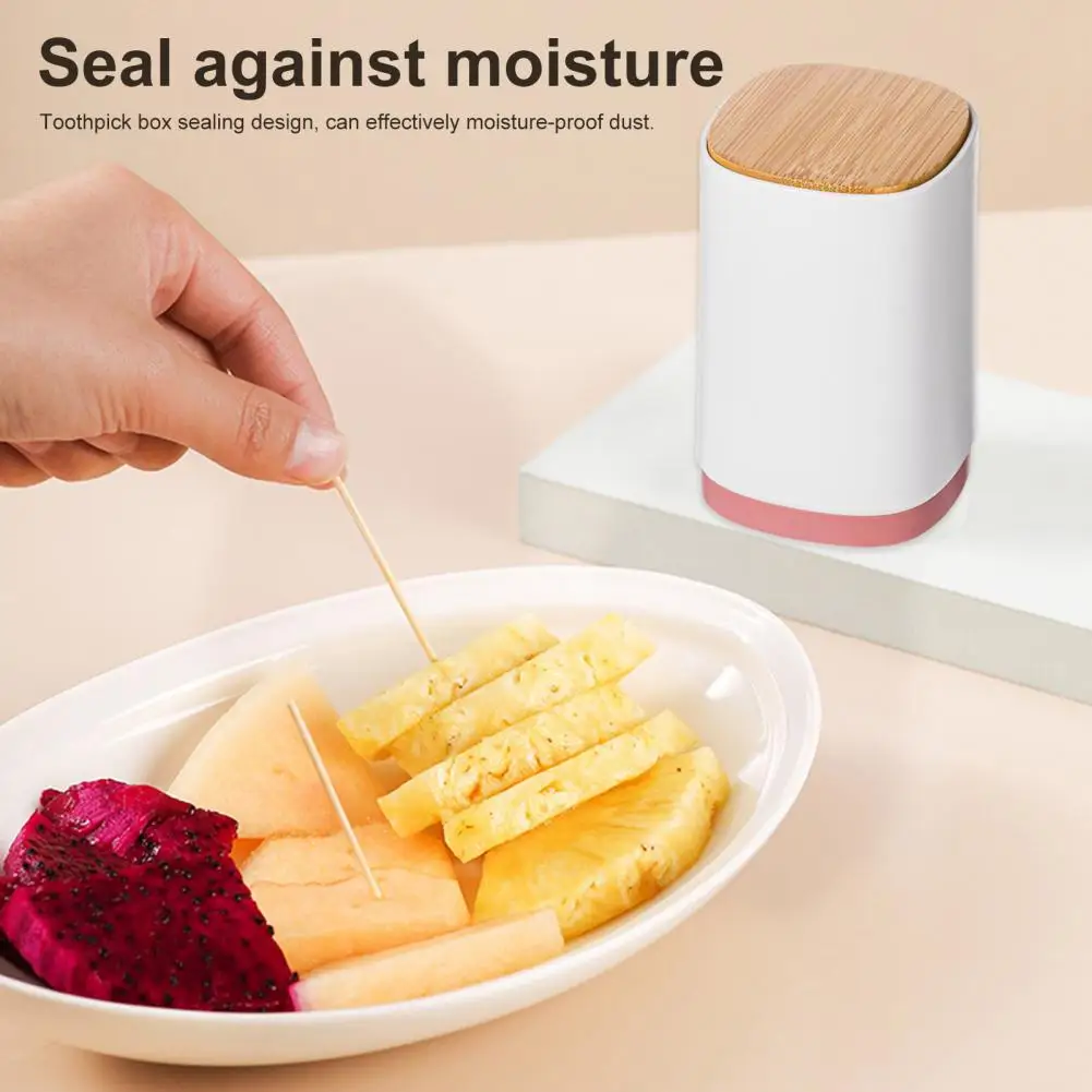 

Dust-free Toothpick Holder Practical Toothpick Holder Dust-free Toothpick Storage Box for Kitchen Restaurant Hidden Push-to-open