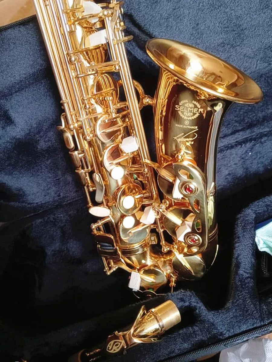 Classic 54 E-flat alto saxophone lacquered gold brass carved one-to-one French craft manufacturing jazz instrument alto sax