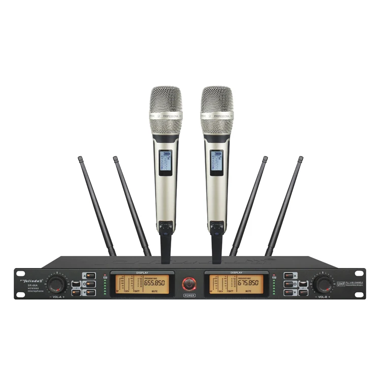 250 meters long range UHF handheld wireless microphone for stage