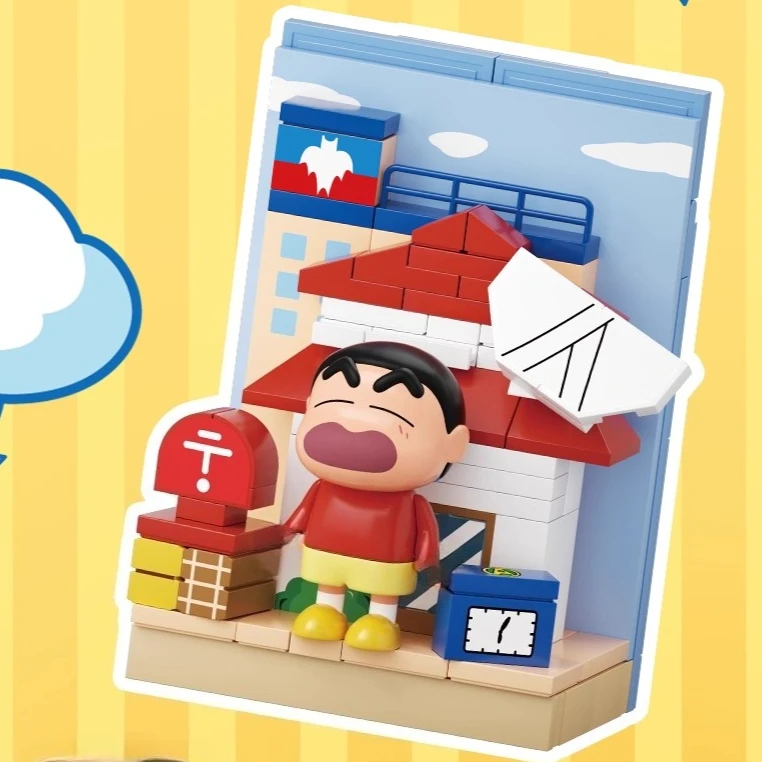 Anime Crayon Shin Chan Building Blocks Magnetic Refrigerator Sticker Ornament Puzzle Toy Cartoon Splicing Model Gift