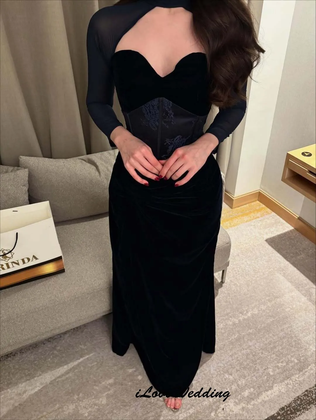 Vestidos de fiesta elegantes de manga larga, vestidos de noche de sirena 2025, vestidos formales hasta el suelo, vestido de fiesta de boda para mujer personalizado