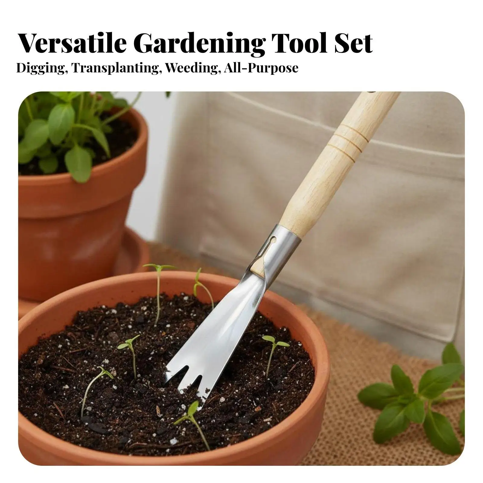 Garden Tool Stainless Steel Compact Trowel Portable Small Gardening Tools for Beginners, Kids