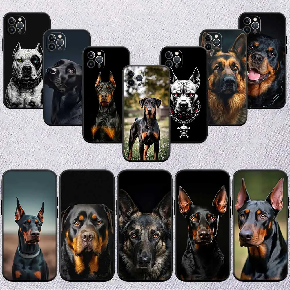 DI39 Rottweiler Doberman Guard Dog Phone Case for Samsung Galaxy S20 S21 S22 Ultra FE + Plus A21S A22 A24 A25 A26 A30 A30S A31