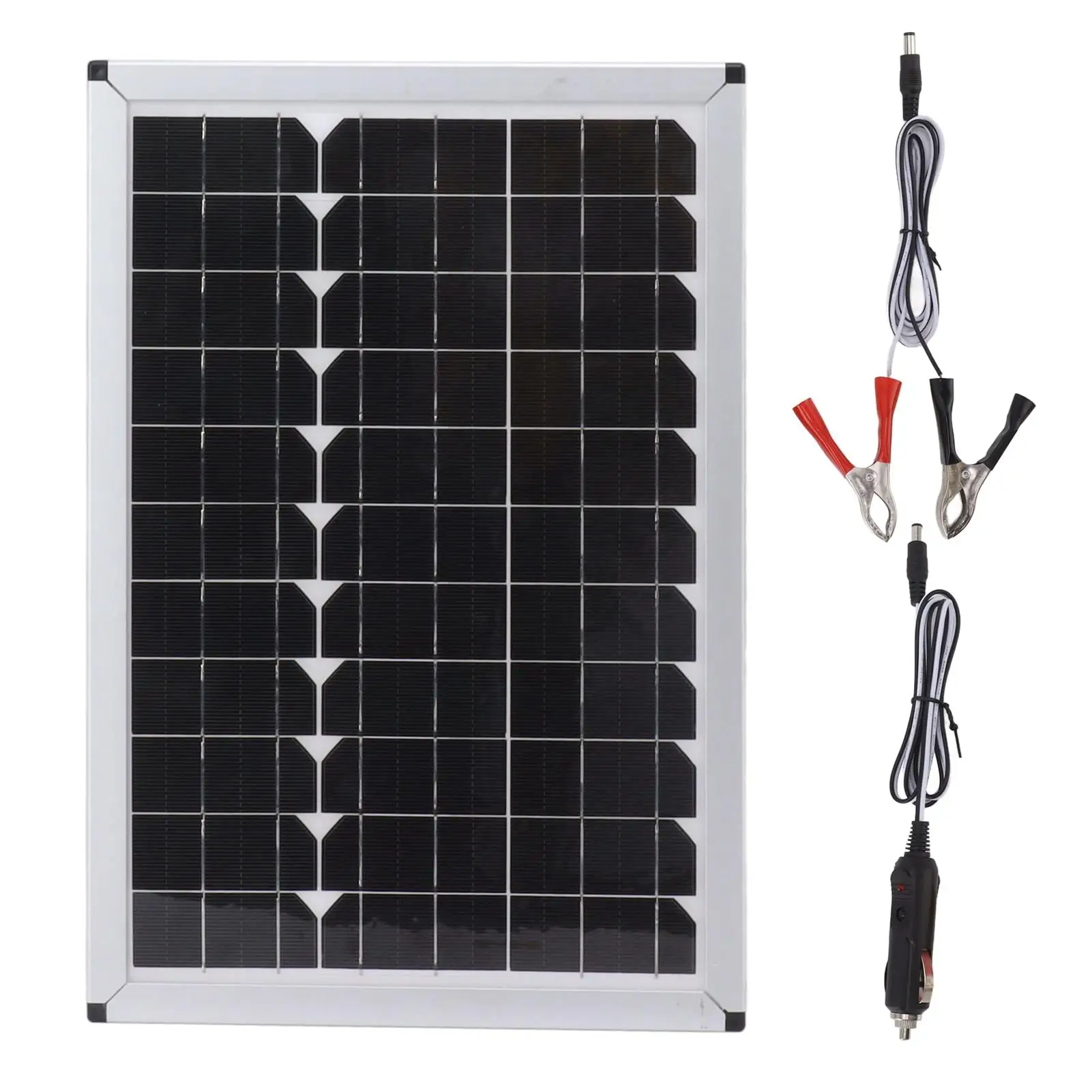 

18V 100W Monocrystalline Silicon Solar Panel Charger 15.7x10.8Inch Portable For car Laptop