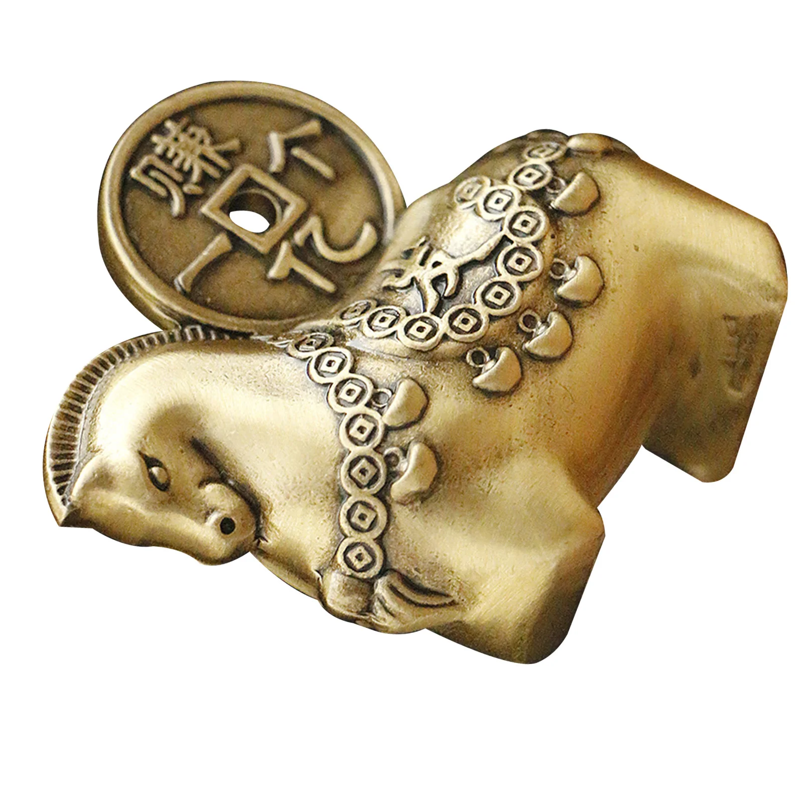 Mini Brass Horse Statue Chinese Zodiac Animal 2026 Vintage Lucky Feng Shui Decor For Home Office Car Dashboard Prosperity Luck