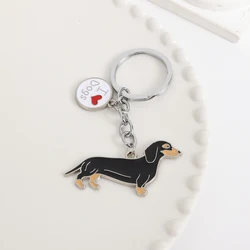 1PCS Cute Sausage Dog Funny Key Chain Keychains Ring for Accessories Bag Pendant Keyring Jewelry Pet Dachshund Friends Gifts