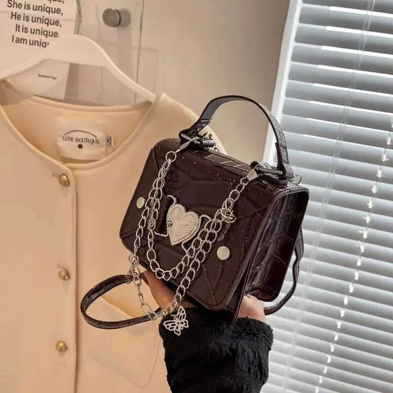 Women Crossbody Bags Texture Messenger Purses Flap Handbags Vintage Alligator Pattern Small Square Bag Chain girls Shoulder Bags