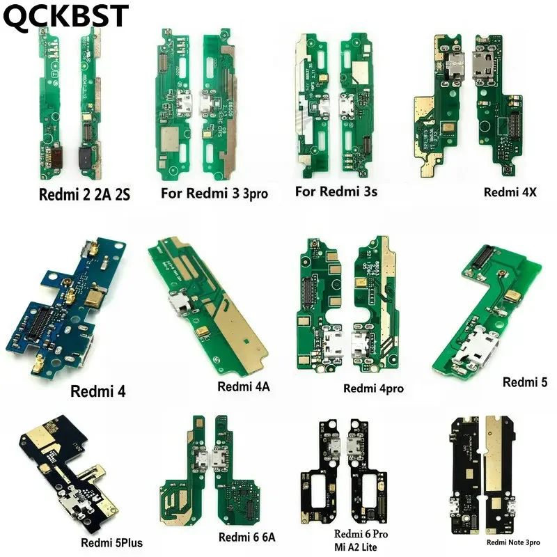 Parti del microfono del connettore del cavo flessibile della scheda della porta di ricarica USB per Xiaomi Redmi Note 3 4 4X Pro Redmi 5 Plus 6A 5A