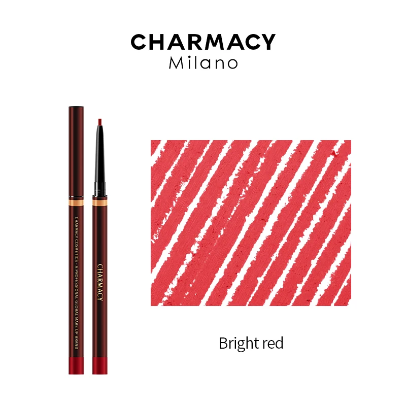 CHARMACY Sexy Red Contour Tint Lipstick Long-lasting Waterproof Matte Lips Makeup Cosmetic Nude Lipliner Lipstick Pencil