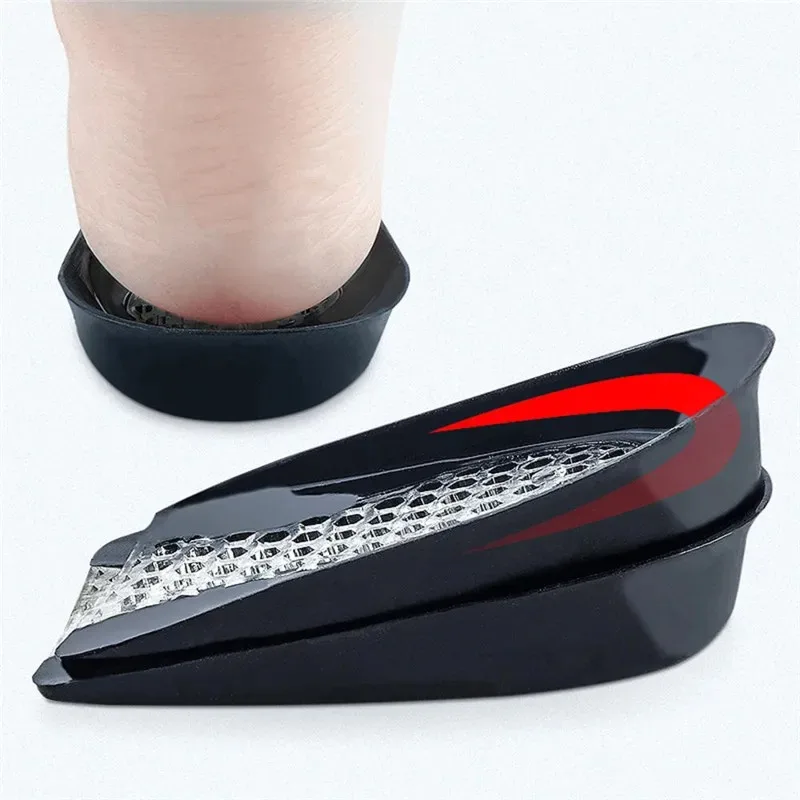 Silicone Gel Heel Cup Insoles, Shock Absorbing Height Increase Heel Inserts, Plantar Fasciitis Foot Pain Relief Cushions