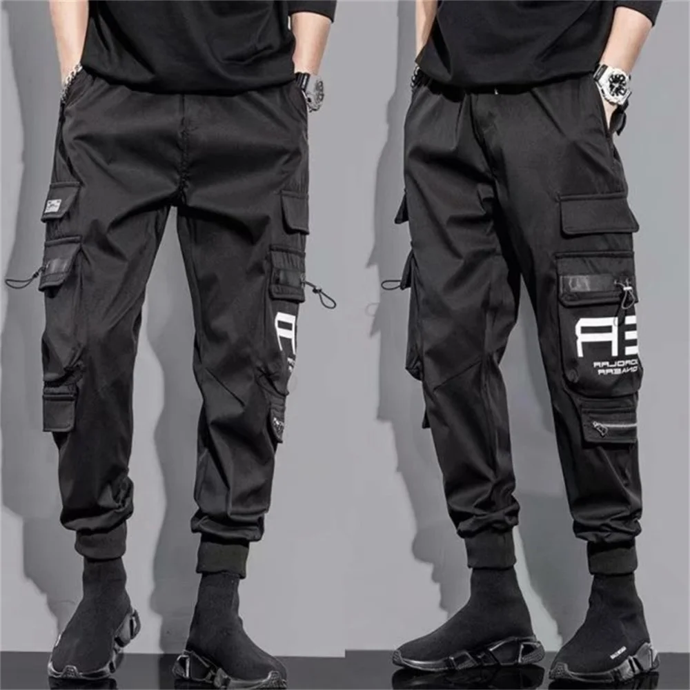 Men'S Work Trousers Drawstring Outdoor Man Sweatpants Male Hip Hop Joggers Pants Fashion Sweatpants Overalls Casual Streetwear