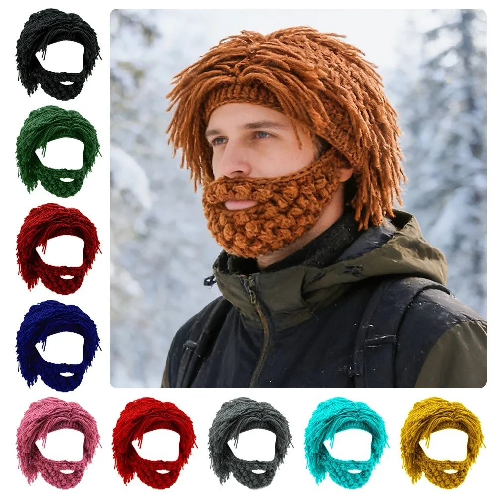 Novelty Funny Knitted Cap Punk-style Handmade Knit Hobo Hat Warm Mad Scientist Hat Winter Season for Men and Women