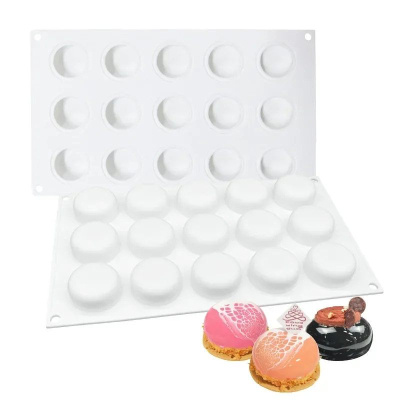 15 Holes Round Cake Mold Silicone Macaron Mould For Baking Pastry Mould Dessert Fruit Mousse Pan Bakeware Cake Decorating Tools