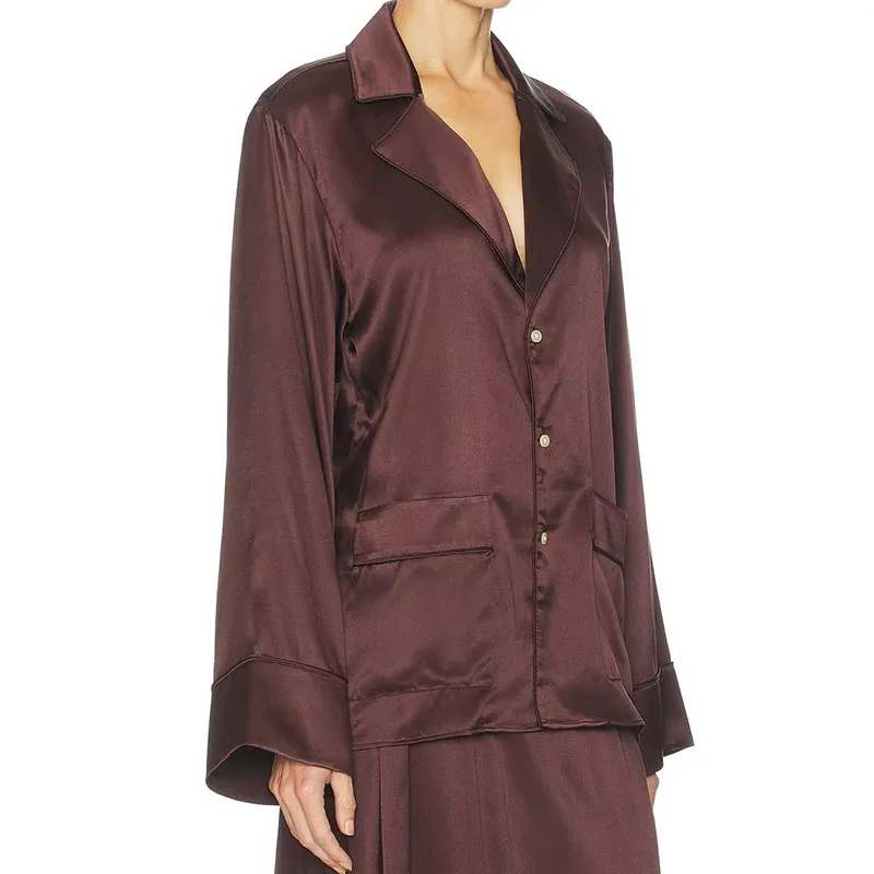 

Spring 2026 New Style - French Retro Coin Style Stylish and Versatile Loose Long-Sleeved V-Neck Top with Embroidered Silk Skirt