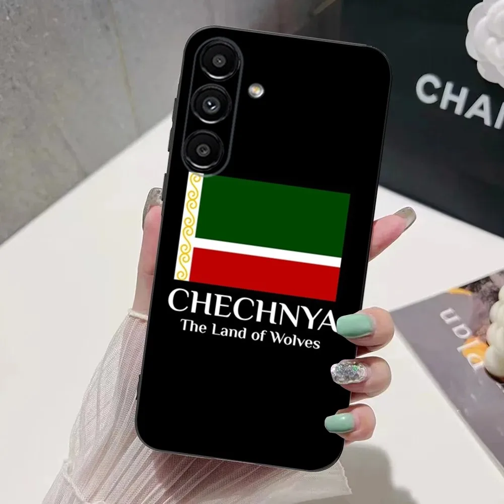 Chechnya Flag Phone Case For Samsung S24,S21,S22,S23,S30,Ultra,S20,Plus,Fe,Lite,Note,10,9,5G Black Soft Cover